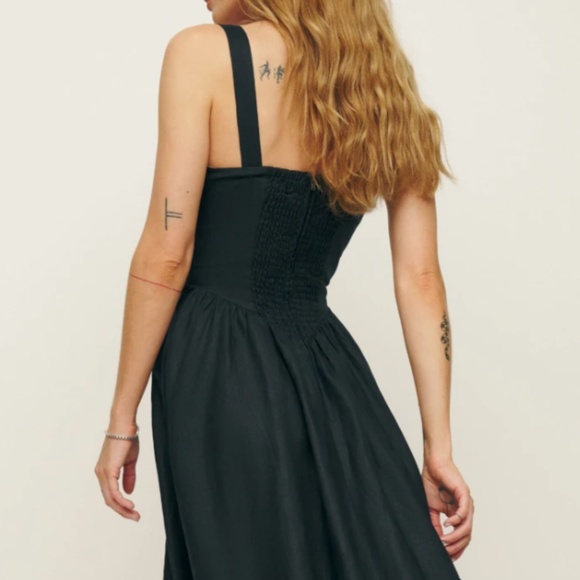 NWT Reformation Balia Linen Dress - Black - Picture 3 of 8